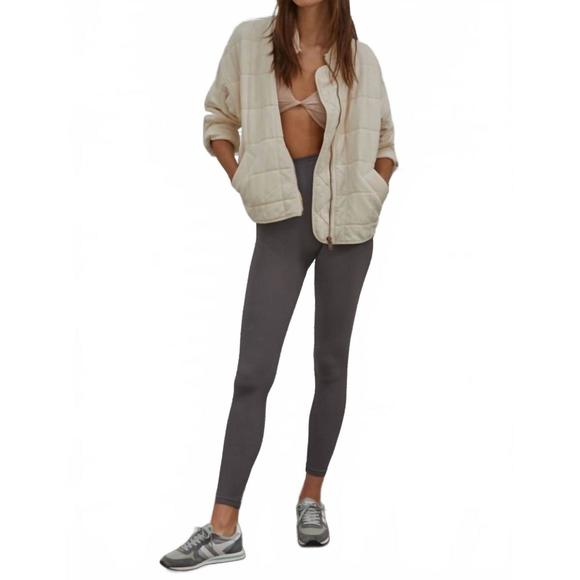 NEW BY TOGETHER quilted mineral washed jacket in cream - Picture 1 of 3